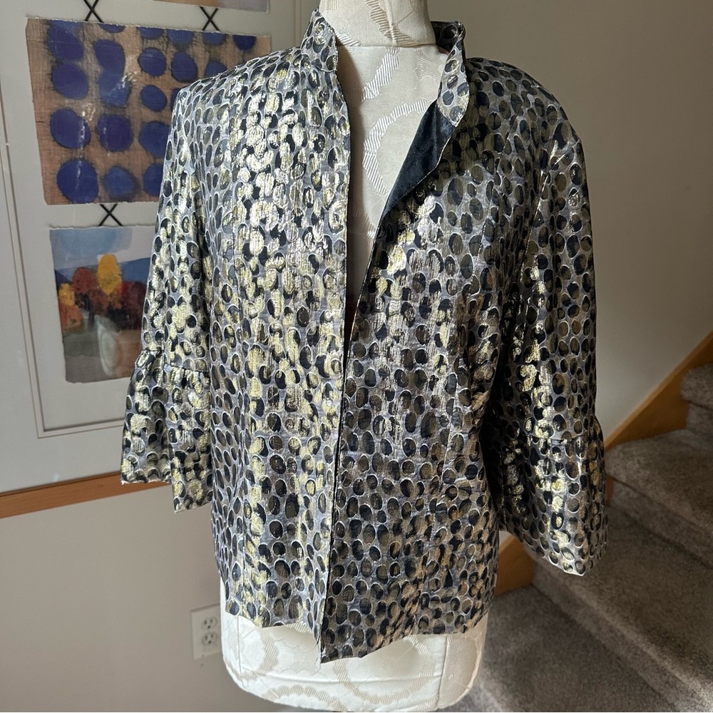 Chico’s Open Front Jacket - Metallic Lamé